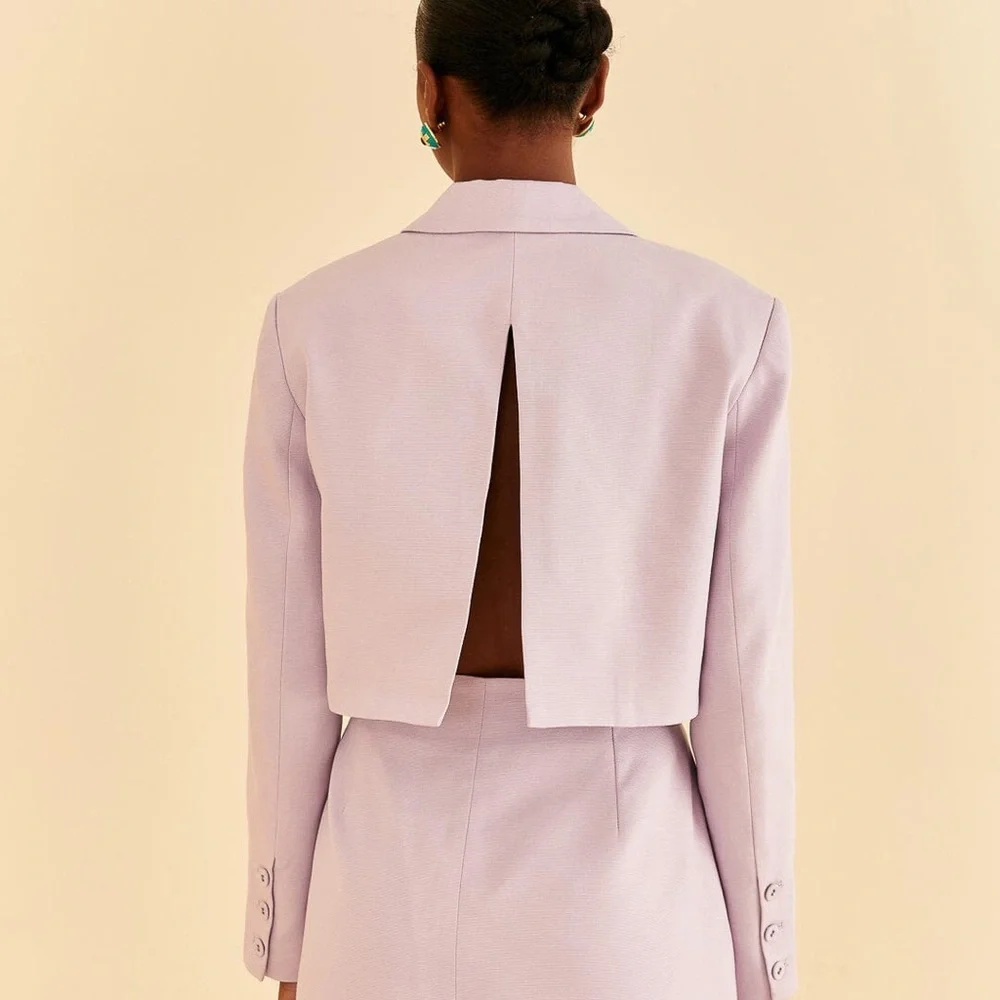 FARM Rio Lilac Women's Cutout Blazer - Picture 4 of 10